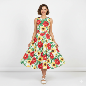 Sunblossom Garden Midi Dress