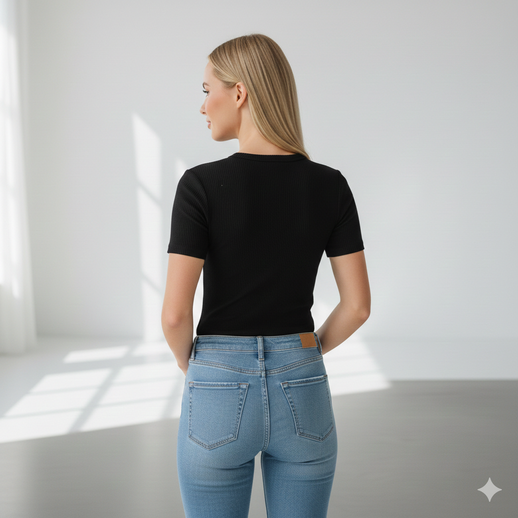 Contour Ribbed Fitted Top - Image 3