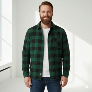 Forest Green Check Casual Shirt